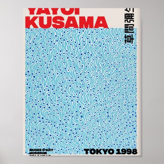 Blue Yayoi Kusama Poster (Voorkant)