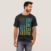 Blue Yellow Airline Pilot T-shirt (Voorkant volledig)