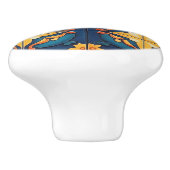 Blue Yellow and Orange Pattern  Keramische Knop (Zijkant)