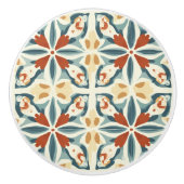 Blue Yellow and Rust Pattern  Keramische Knop (Voorkant)