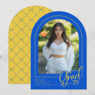 Blue Yellow Arch Photo Afstuderen aangekondigd Kaart
