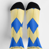 Blue Yellow Art Deco Design Socks Sokken (Top)