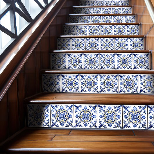 Blue & Yellow Azulejo Talavera Ceramic Tile Tegeltje