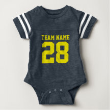 Blue Yellow Baby Football Jersey Sports Romper