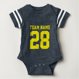 Blue Yellow Baby Football Jersey Sports Romper