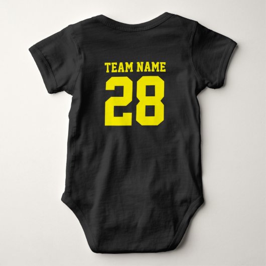 Blue Yellow Baby Football Jersey Sports Romper (Achterkant)