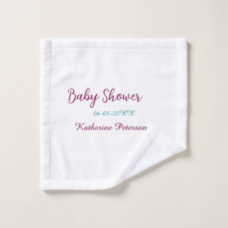 Blue yellow baby shower name date animal ear cute  washandje