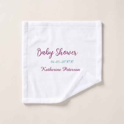 Blue yellow baby shower name date animal ear cute  washandje (Wasdoekje)