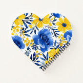 Blue & Yellow Blossom Heart Notitieboek (Achterkant)