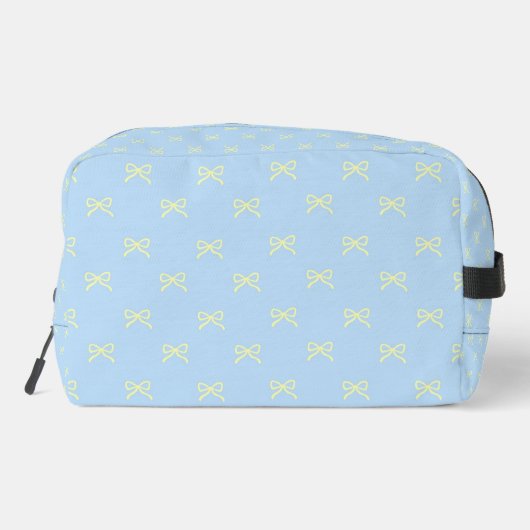 Blue & Yellow Bow Pattern Coquette Cosmetic  Toilettasje (Achterkant)