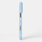 Blue Yellow Bow Pattern Coquette Girly Spring iPhone Hoesje (Rechterkant)