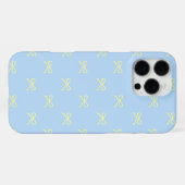 Blue Yellow Bow Pattern Coquette Girly Spring iPhone Hoesje (Achterkant horizontaal)
