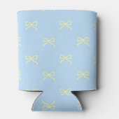 Blue & Yellow Bow Pattern Pastel Modern Party  Blikjeskoeler (Achterkant)