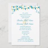 Blue & Yellow Bunting Pennant Wedding Invitations Kaart (Voorkant)