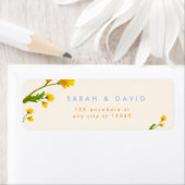 Blue & Yellow buttercup editable wedding Etiket (Insitu)