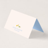 Blue & Yellow buttercup Wedding table numbers Kaart (Achterkant)