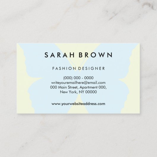 Blue & Yellow Butterfly | Elegant Professional Visitekaartje (Achterkant)