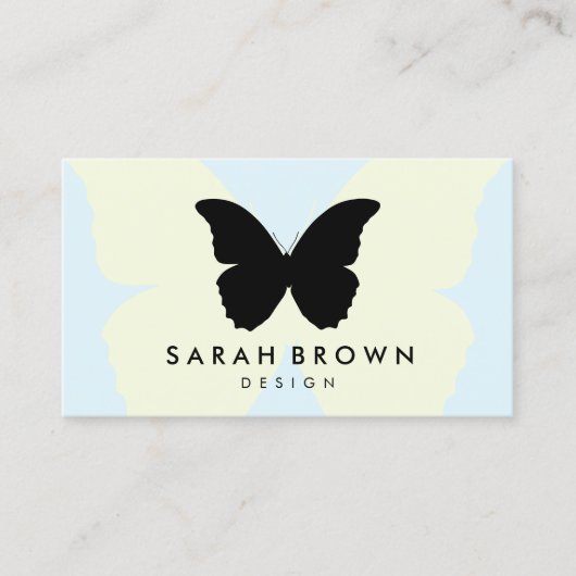 Blue & Yellow Butterfly | Elegant Professional Visitekaartje (Voorkant)