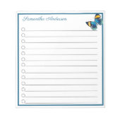 Blue Yellow Butterfly Trail Persoonlijke naam Notitieblok (Voorkant)