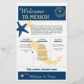 Blue Yellow Cabo Mexico Wedding Welcome Letter (Voorkant)