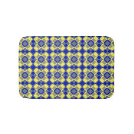 Blue Yellow Checker Argyle Pattern Badmat