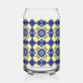 Blue Yellow Checker Argyle Pattern Blikvorm Glas (Achterkant)