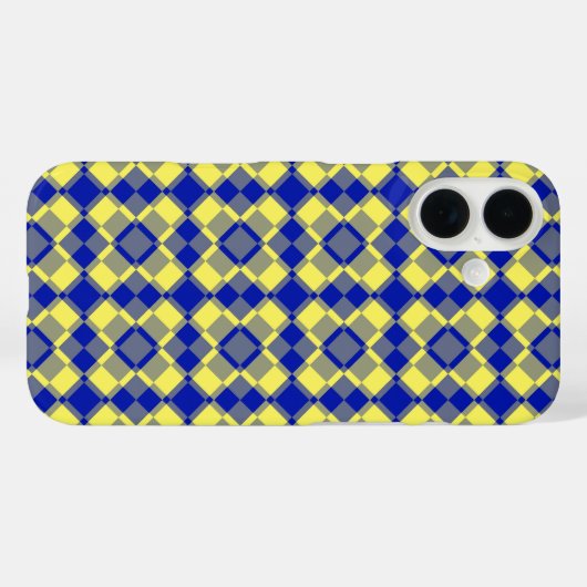Blue Yellow Checker Argyle Pattern Case-Mate iPhone Case (Achterkant (horizontaal))