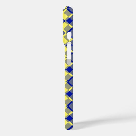 Blue Yellow Checker Argyle Pattern Case-Mate iPhone Case (Achterkant / Links)