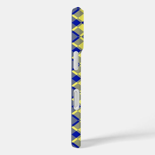 Blue Yellow Checker Argyle Pattern Case-Mate iPhone Case (Achterkant / Rechts)