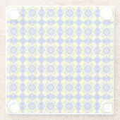 Blue Yellow Checker Argyle Pattern Glazen Onderzetter (Achterkant)