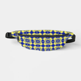 Blue Yellow Checker Argyle Pattern Heuptasje