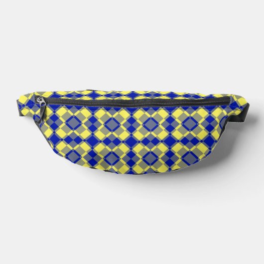 Blue Yellow Checker Argyle Pattern Heuptasje (Liggend)