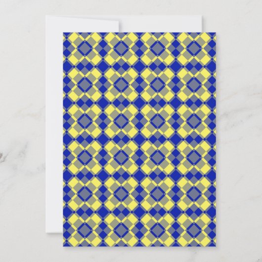Blue Yellow Checker Argyle Pattern Kaart (Achterkant)