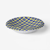 Blue Yellow Checker Argyle Pattern Papieren Kommen (Gebogen)