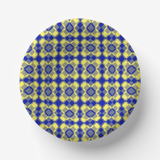 Blue Yellow Checker Argyle Pattern Papieren Kommen (Voorkant)