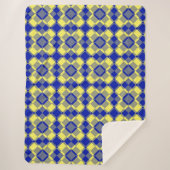 Blue Yellow Checker Argyle Pattern Sherpa Deken (Voorkant)