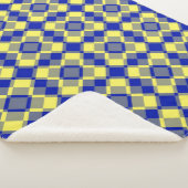 Blue Yellow Checker Argyle Pattern Sherpa Deken (3/4)