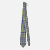 Blue Yellow Checker Argyle Pattern Stropdas (Voorkant)