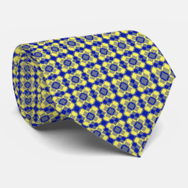 Blue Yellow Checker Argyle Pattern Stropdas
