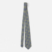 Blue Yellow Checker Argyle Pattern Stropdas (Achterkant)