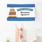 Blue Yellow Chevron Cake Birthday Banner (Insitu)