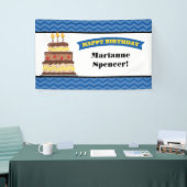 Blue Yellow Chevron Cake Birthday Banner (Beurs)
