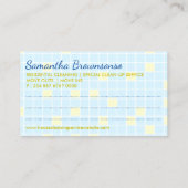 Blue Yellow Cleaning Janitorial Maid Housekeeping Visitekaartje (Achterkant)