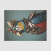  Blue & Yellow Crown Steampunk Parrot Tissuepapier (Voorkant)