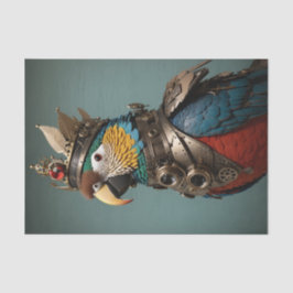 Blue & Yellow Crown Steampunk Parrot Tissuepapier