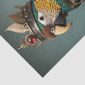  Blue & Yellow Crown Steampunk Parrot Tissuepapier (Detail)