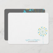 Blue Yellow Dandelions Love Weddenschap Hartelijk  Bedankkaart (Voorkant / Achterkant)