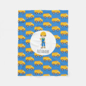 Blue Yellow Dump Truck Boy Construction Worker Fleece Deken (Voorkant)