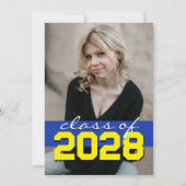 Blue & Yellow Filmstrip Afstuderen Aankondiging (Achterkant)