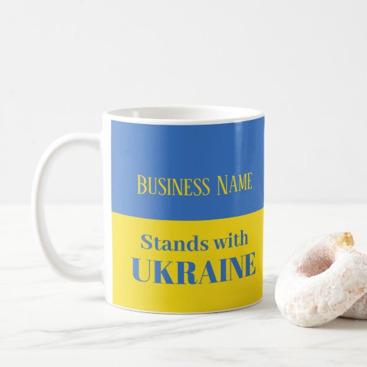 Blue Yellow Flag Business Oekraïne Koffiemok (Met donut)
